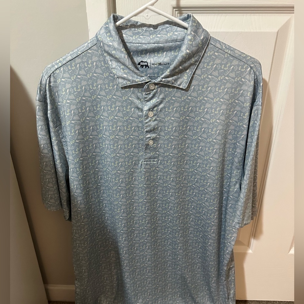 Light Blue Patterned Polo Shirt